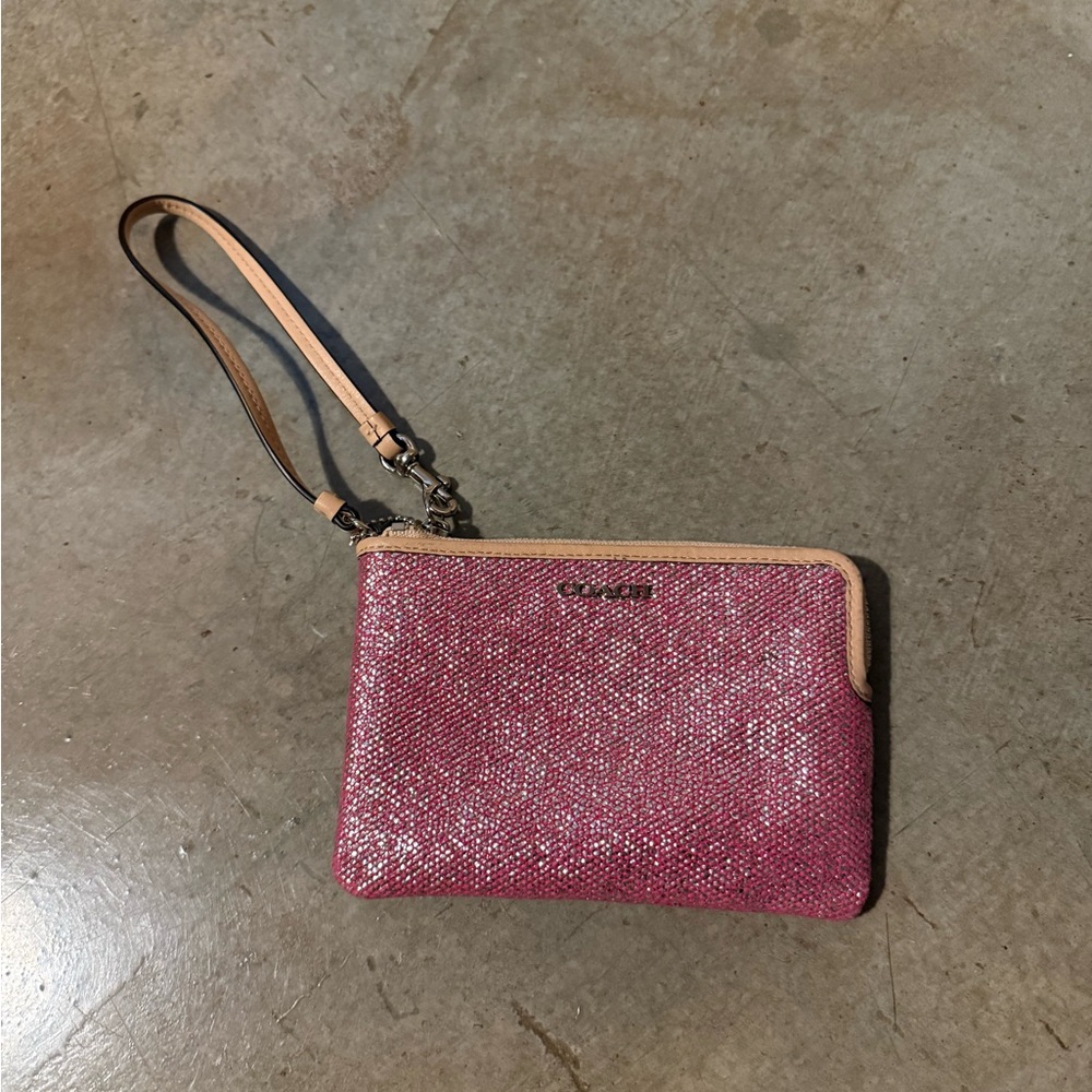 Coach Pink Sparkle Wristlet